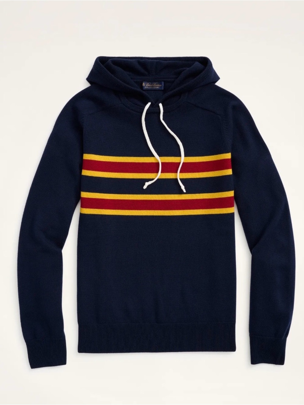 Brooks Brothers Navy Washable Merino Wool Hooded Sweater XL